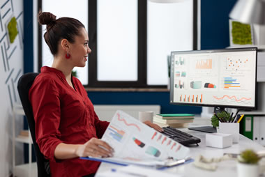 Responsible person reviewing Legionella logbook data