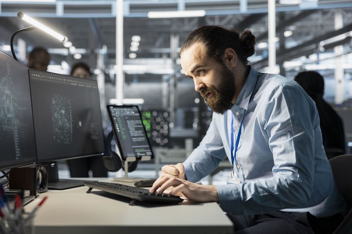 Engineer modelling building water system to identify potential areas of legionella risk Engineer modelling building water system to identify potential areas of legionella risk